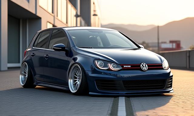 ローダウンされたヨーロッパ製ハッチバック